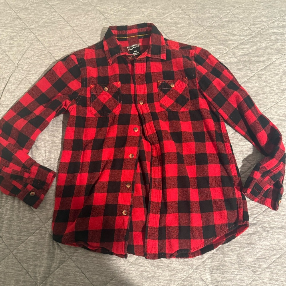 Arizona Jean Company Red and Black Plaid Shirt